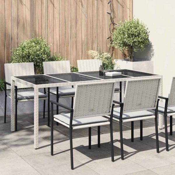 ARDEBO.de - Gartentisch Weiß Poly-Rattan