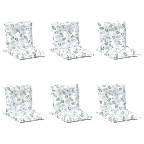Outdoor-Kissen 6 stk. Stoff Feines Blattmuster 100 x 50 x 7 cm
