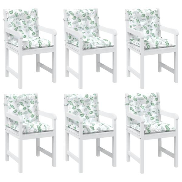 Outdoor-Kissen 6 stk. Stoff Feines Blattmuster 100 x 50 x 7 cm
