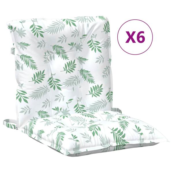 Outdoor-Kissen 6 stk. Stoff Feines Blattmuster 100 x 50 x 7 cm