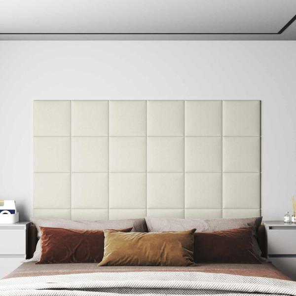 ARDEBO.de - Wandkopfteilen 12 Stk. Creme Samt
