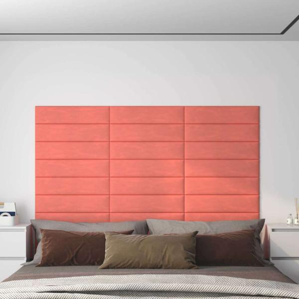 ARDEBO.de - Wandkopfteilen 12 Stk. Rosa Samt