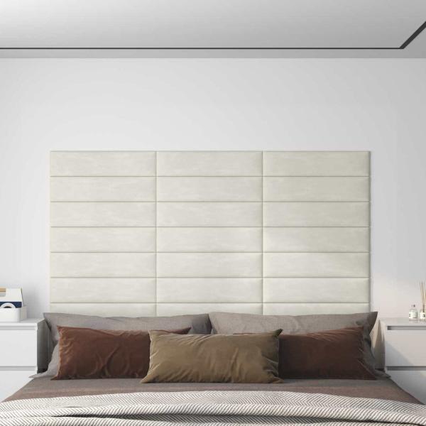 ARDEBO.de - Wandkopfteilen 12 Stk. Creme Samt