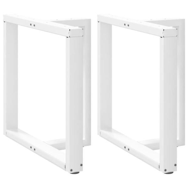 ARDEBO.de - Esstischbeine T-Form 2 Stk. Weiß 70x35x(72-73) cm Stahl