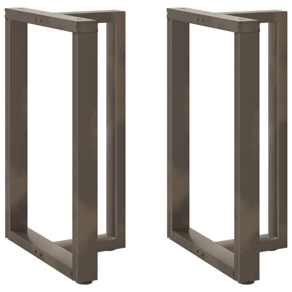 Bartischbeine T-Form 2 Stk. Naturstahl 60x35x(90-91) cm Stahl