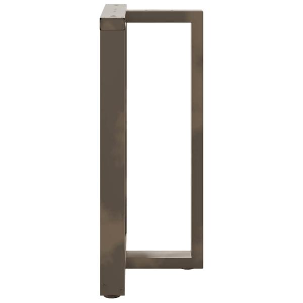 Bartischbeine T-Form 2 Stk. Naturstahl 60x35x(90-91) cm Stahl