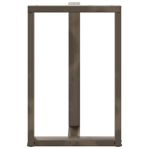 Bartischbeine T-Form 2 Stk. Naturstahl 60x35x(90-91) cm Stahl
