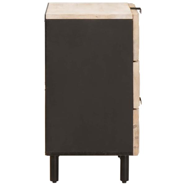 Nachttisch mit Schubladen Weiß 50 x 33 x 62 cm Massivholz Mango