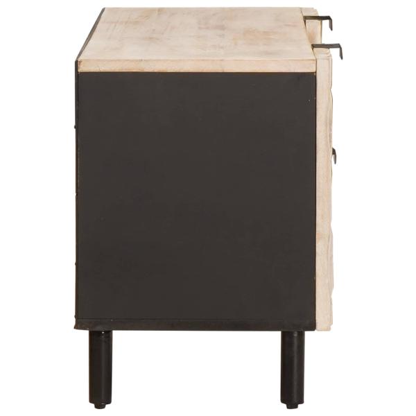 TV-Schr?nk mit T?r Wei?e gewaschene Oberfl?che 105 x 33 x 46 cm
