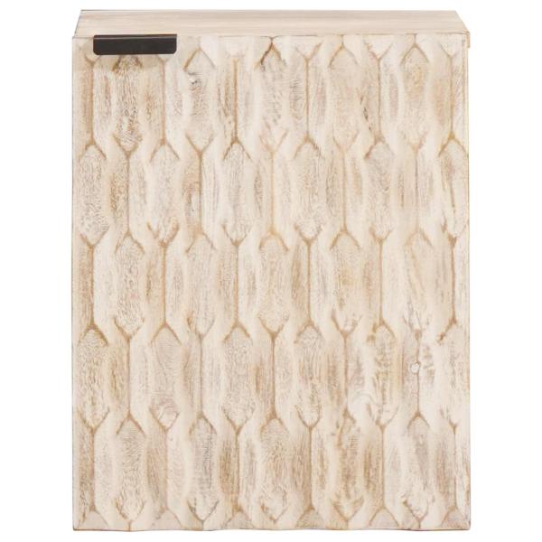 Badezimmer Hängeschrank Weiß 38 x 33 x 48 cm Massivholz Mango