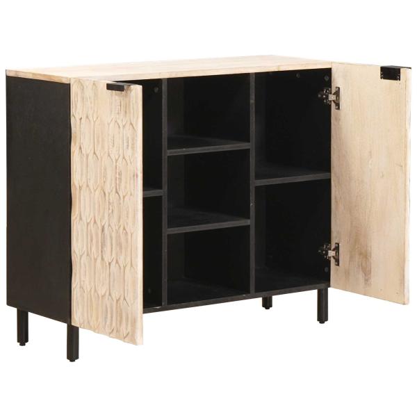 Sideboard mit Regal Weiße gewaschene Oberfläche 90 x 33 x 75 cm