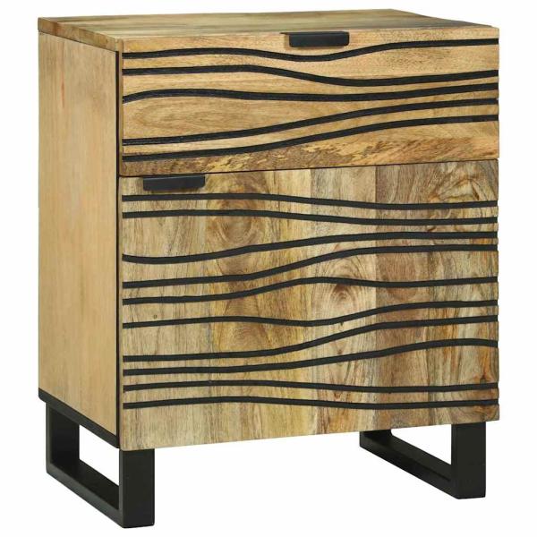 ARDEBO.de - Nachttisch Natur 50 x 33 x 60 cm Holzwerkstoff
