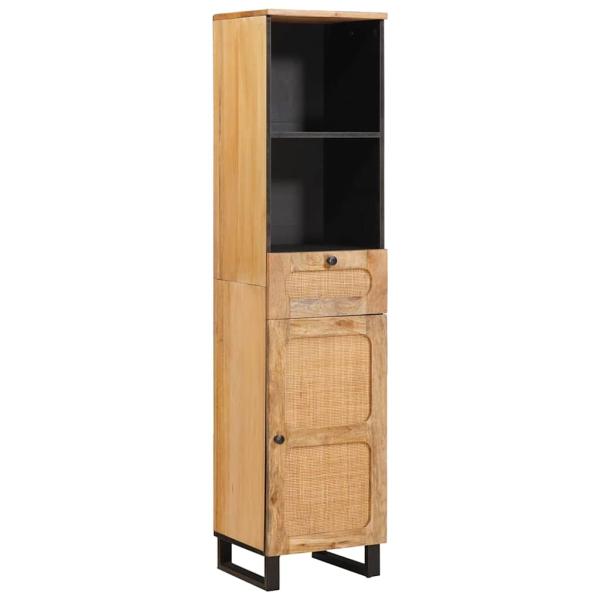 ARDEBO.de - Badezimmerschrank Braun 38 x 33 x 160 cm Massivholz Mango