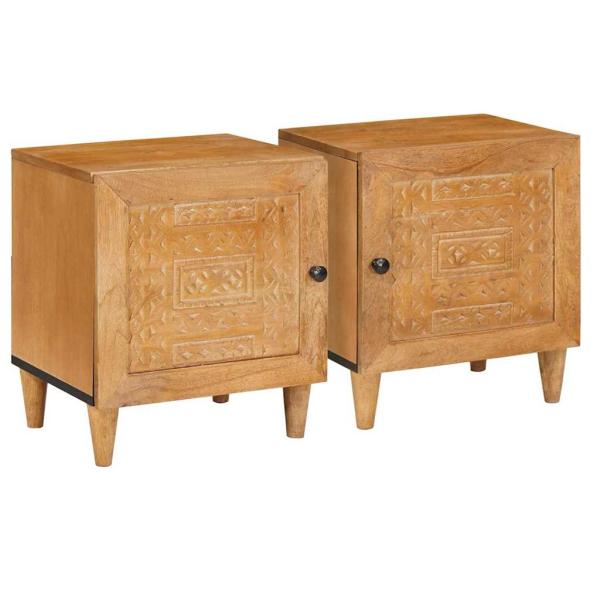 ARDEBO.de - Nachttisch 2 Stk. Hellbraun 80 x 50 x 40 cm Holzwerkstoff