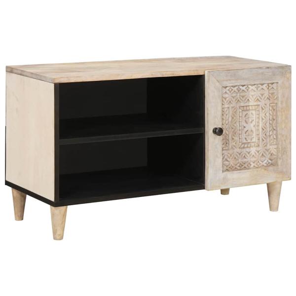 ARDEBO.de - TV-Einheiten mit Regal Weiß 80 x 33 x 46 cm Holzwerkstoff