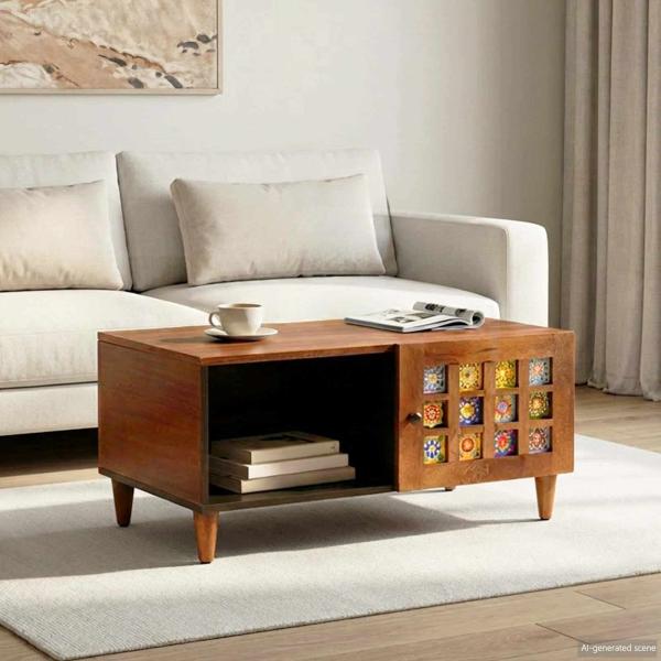 ARDEBO.de - Couchtisch Braun 80 x 50 x 40 cm Massivholz Mango