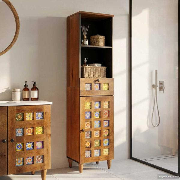 ARDEBO.de - Badezimmerschrank Walnuss 38 x 33 x 160 cm
