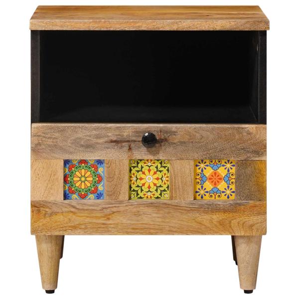 Nachttisch 2 stk. Natur 40 x 33 x 46 cm Massivholz Mango