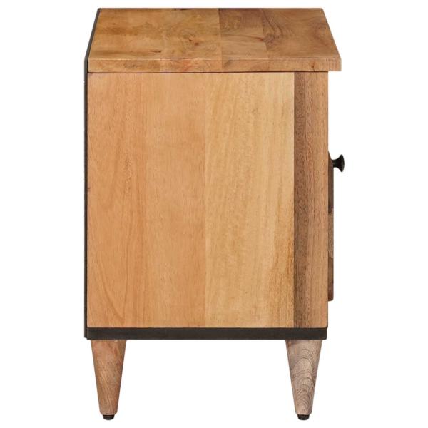 TV-Schränk mit Regal Natur 80 x 33 x 46 cm Massivholz Mango