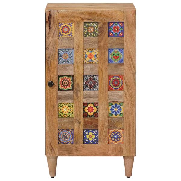 Sideboard mit Speicher Natur 40 x 33 x 75 cm Massivholz Mango