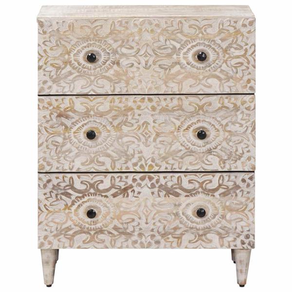 Aufbewahrungs-Sideboard Weiß 60 x 33,5 x 75 cm Massivholz Mango