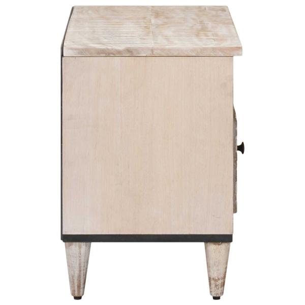 TV-Schränk Weiß 80 x 33,5 x 46 cm Massivholz Mango