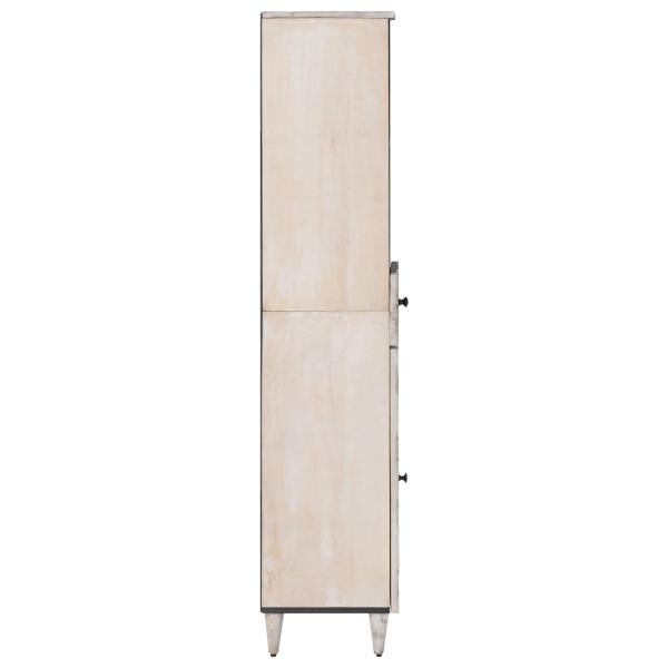 Badezimmerschrank Weiß 38 x 33,5 x 160 cm Massivholz Mango