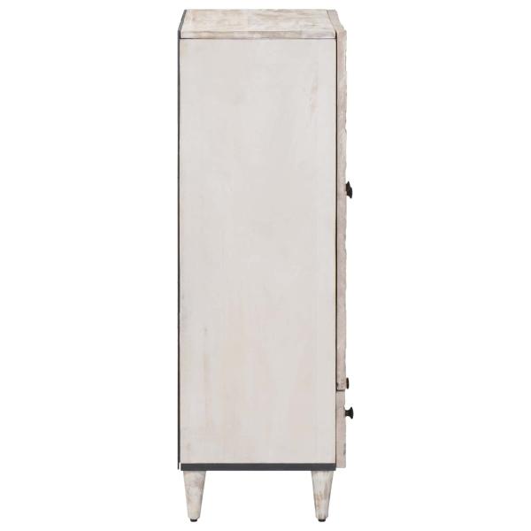 Hochschrank mit Regal Wei? 60 x 33,5 x 100 cm Massivholz Mango