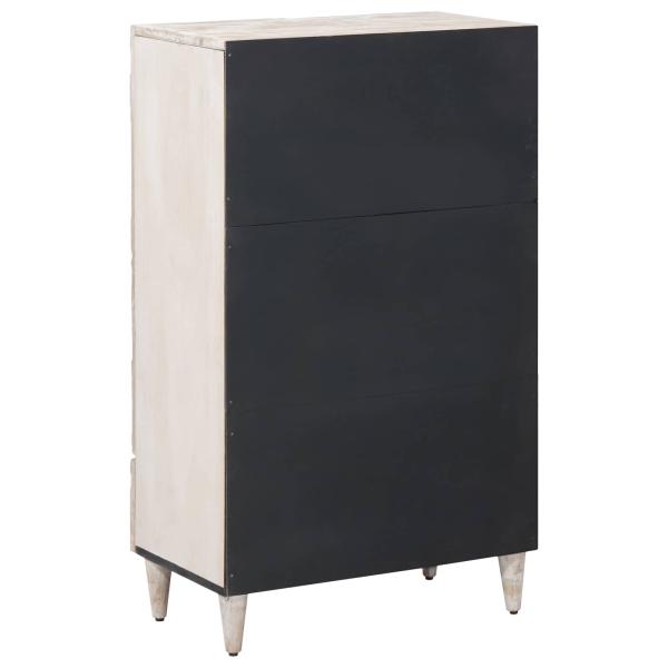 Hochschrank mit Regal Wei? 60 x 33,5 x 100 cm Massivholz Mango