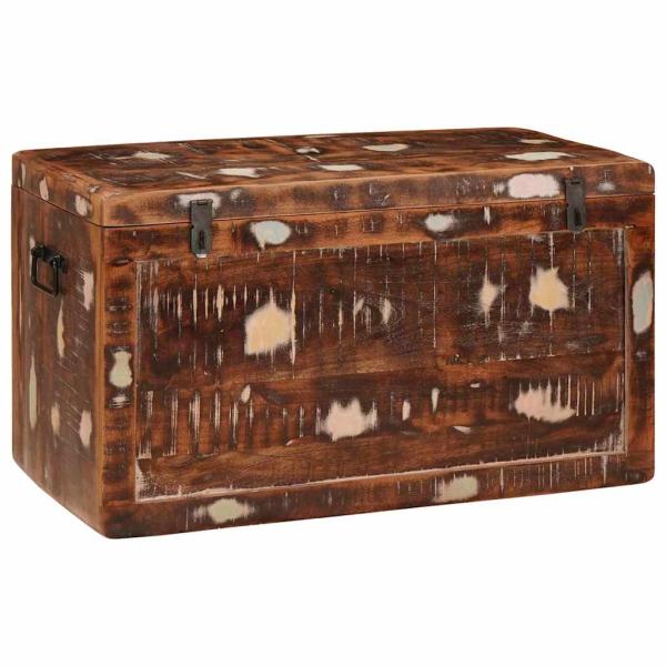 Aufbewahrungsbox mit Speicher mit Tür Braun Massivholz Mango