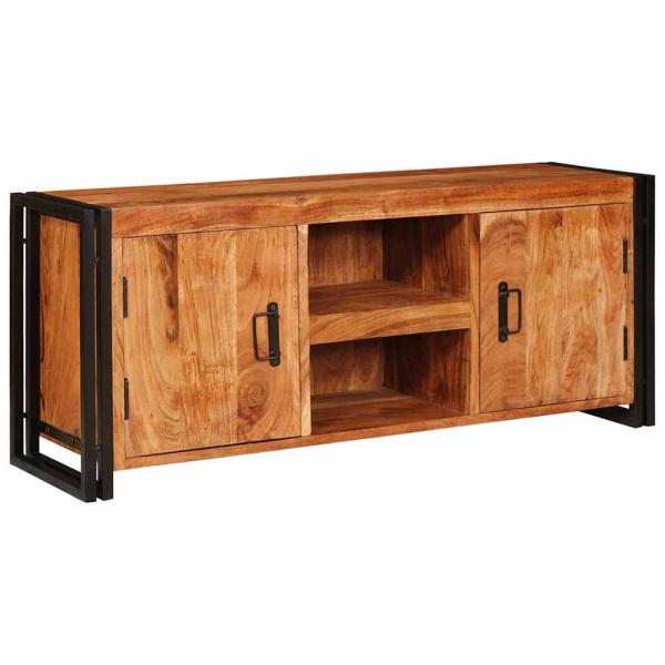 TV-Schränk mit Regal Braun 120 x 33 x 50 cm Massivholz Akazie