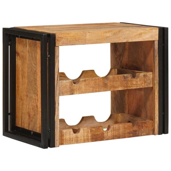 ARDEBO.de - Weinregal Braun 60 x 45 x 33 cm Massives grobes Mangoholz