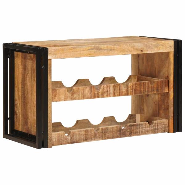 ARDEBO.de - Weinregal Braun 80 x 45 x 33 cm Massives grobes Mangoholz