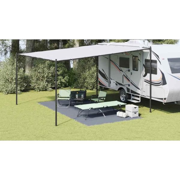 ARDEBO.de - Zeltteppich Blau und Grau 500 x 250 cm Polyethylen