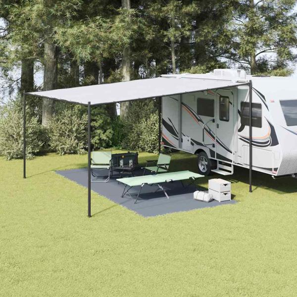 ARDEBO.de - Zeltteppich Blau und Grau 550 x 250 cm Polyethylen