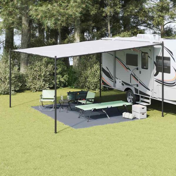 ARDEBO.de - Zeltteppich Blau und Grau 400 x 300 cm Polyethylen