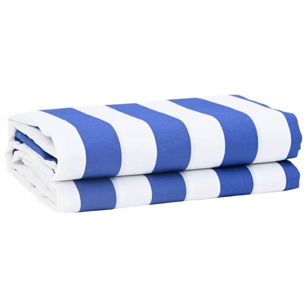 ARDEBO.de - Markisenersatzstoff Blau und Weiß 1000 x 160 cm Polyester