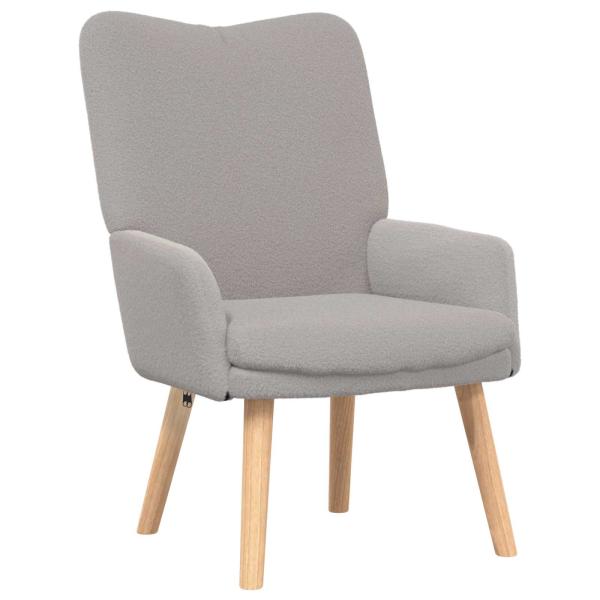 Sessel Hellgrau 63 x 67 x 94 cm Schafstoff und Sperrholz