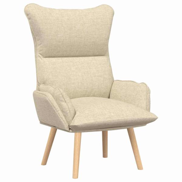 Sessel Creme 69 x 74 x 93 cm Stoff und Sperrholz