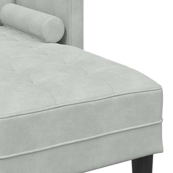 Sofa Set mit Kissen Hellgrau Polyester