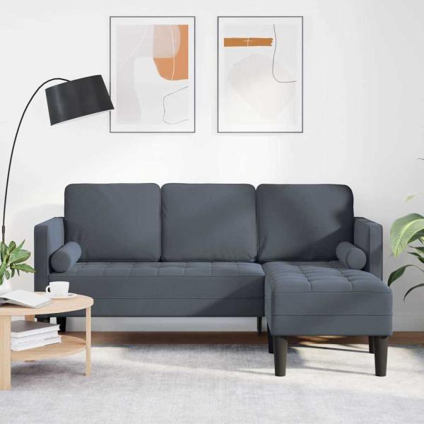 ARDEBO.de - Sofa Set mit Kissen Dunkelgrau Polyester
