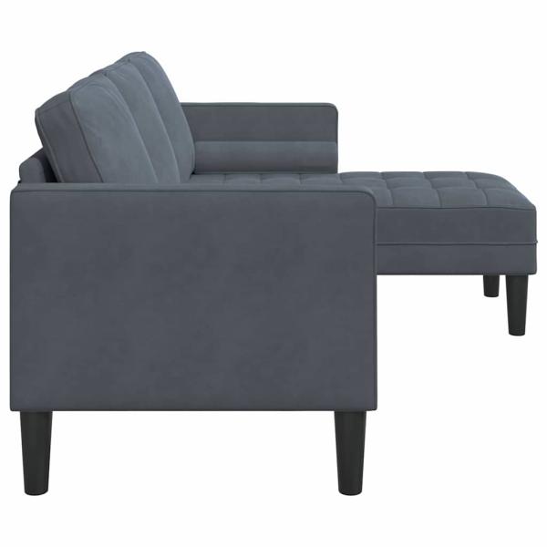 Sofa Set mit Kissen Dunkelgrau Polyester