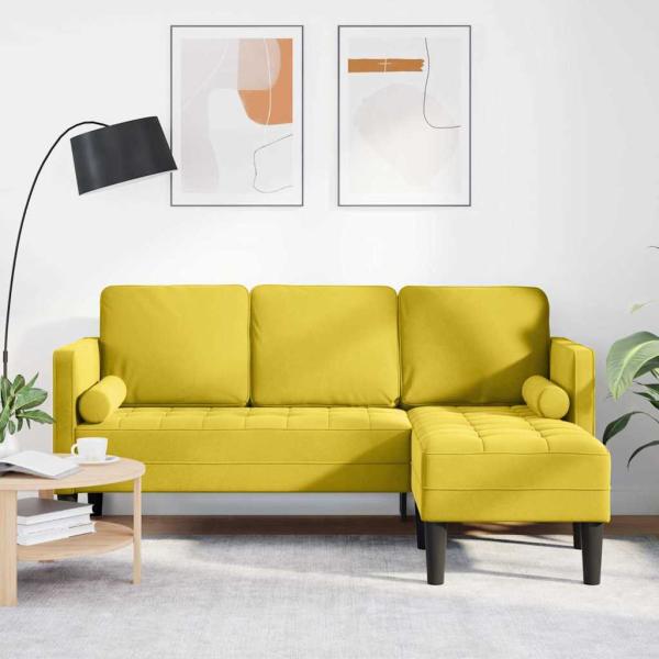 ARDEBO.de - Sofa Set mit Kissen Gelb Polyester