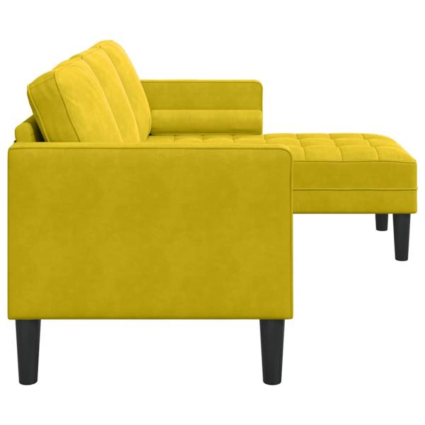 Sofa Set mit Kissen Gelb Polyester
