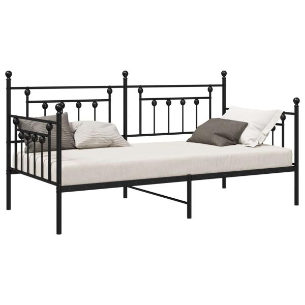 Tagesbettrahmen Schwarz 107 x 203 cm Stahl