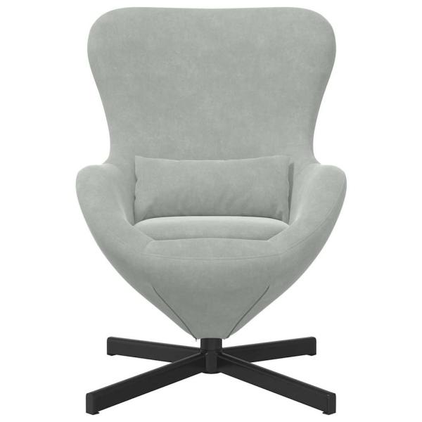 Eiersessel Hellgrau 63 x 73 x 90 cm Samt
