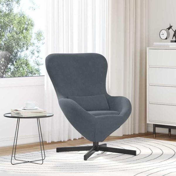 ARDEBO.de - Eiersessel Dunkelgrau 63 x 73 x 90 cm Samt