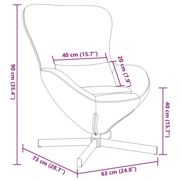 Eiersessel Weinrot 63 x 73 x 90 cm Samt