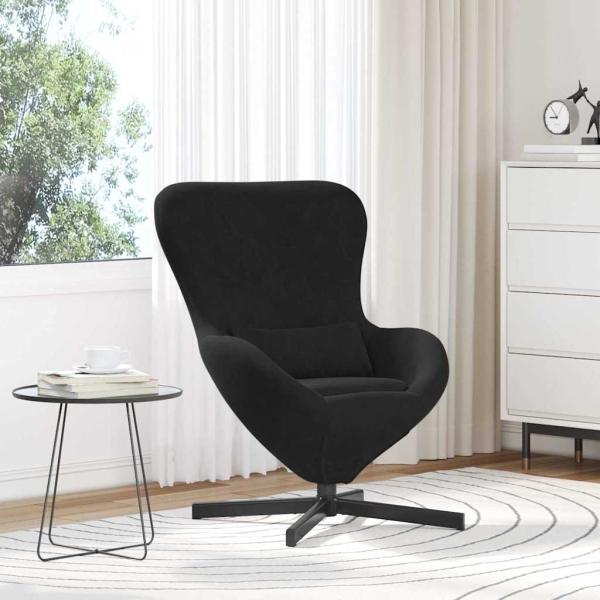ARDEBO.de - Eiersessel Schwarz 63 x 73 x 90 cm Samt