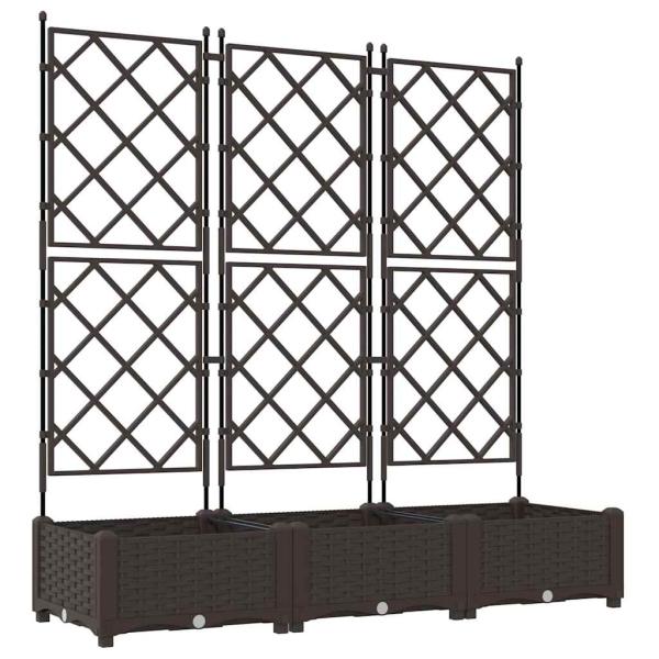Garten-Pflanzgefäß 3 stk. Braun 120 x 40 x 125,5 cm PP